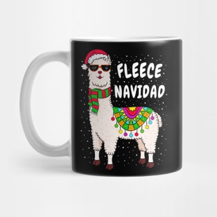 Spanish Christmas Gift Fleece Feliz Navidad Llama Mug